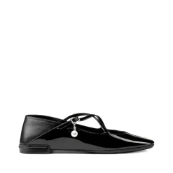 Schwarze Flache Schuhe mit Mandelzehen