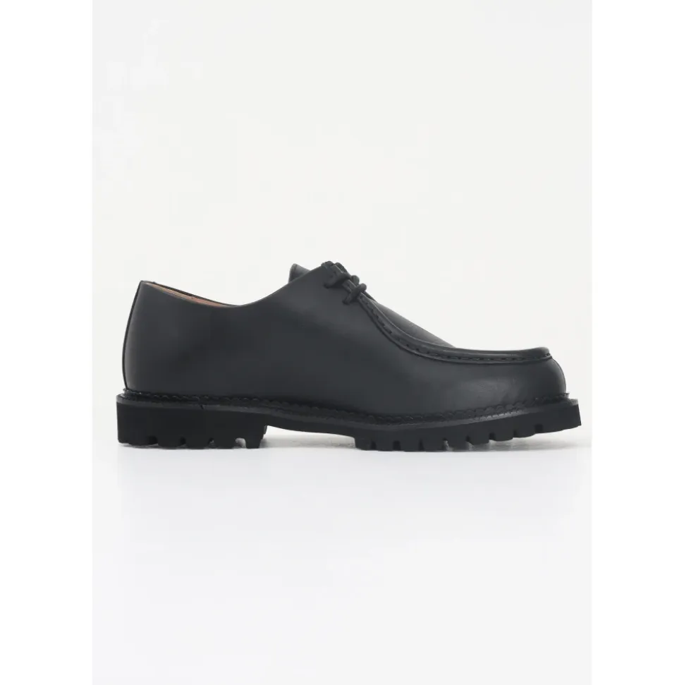 Schwarze flache Schuhe MOC-TOE vielseitiges Leder
