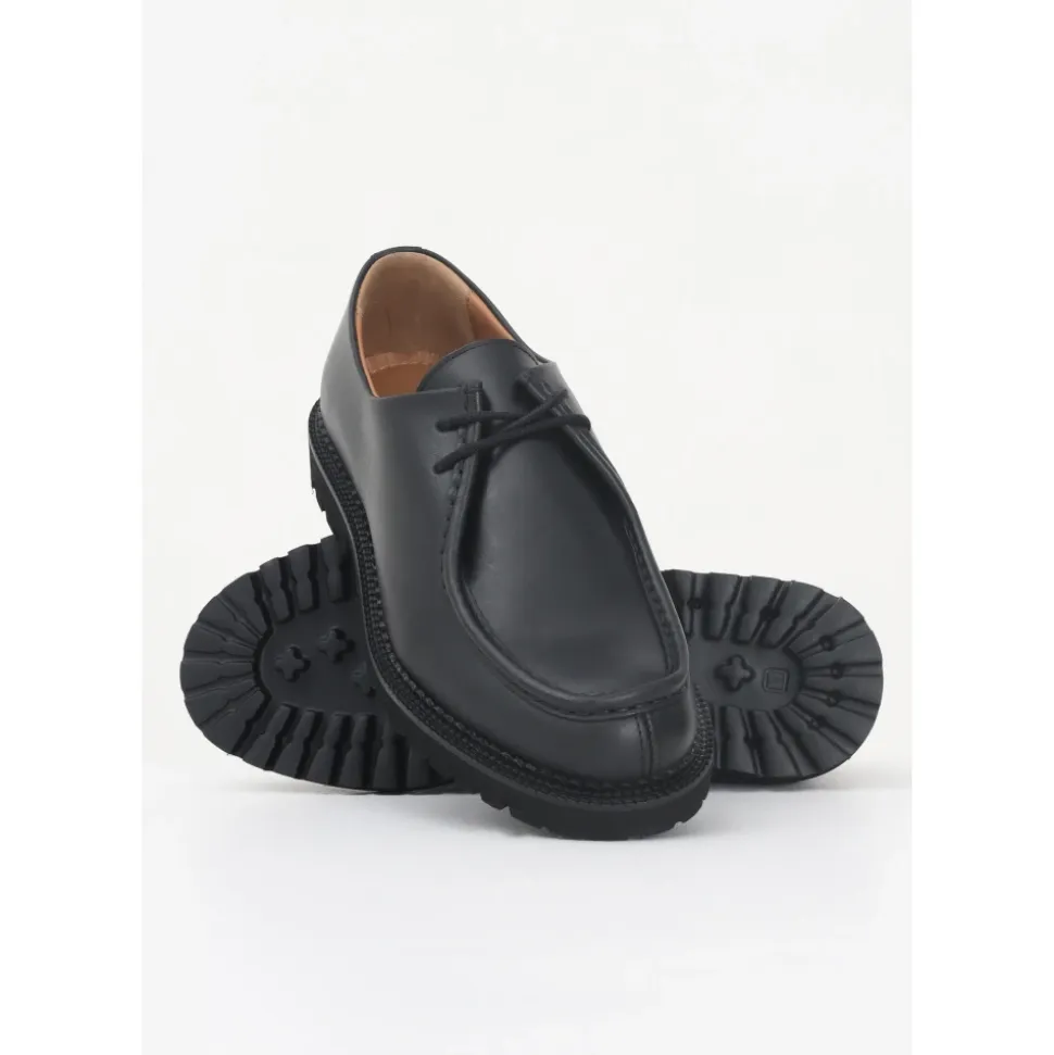 Schwarze flache Schuhe MOC-TOE vielseitiges Leder