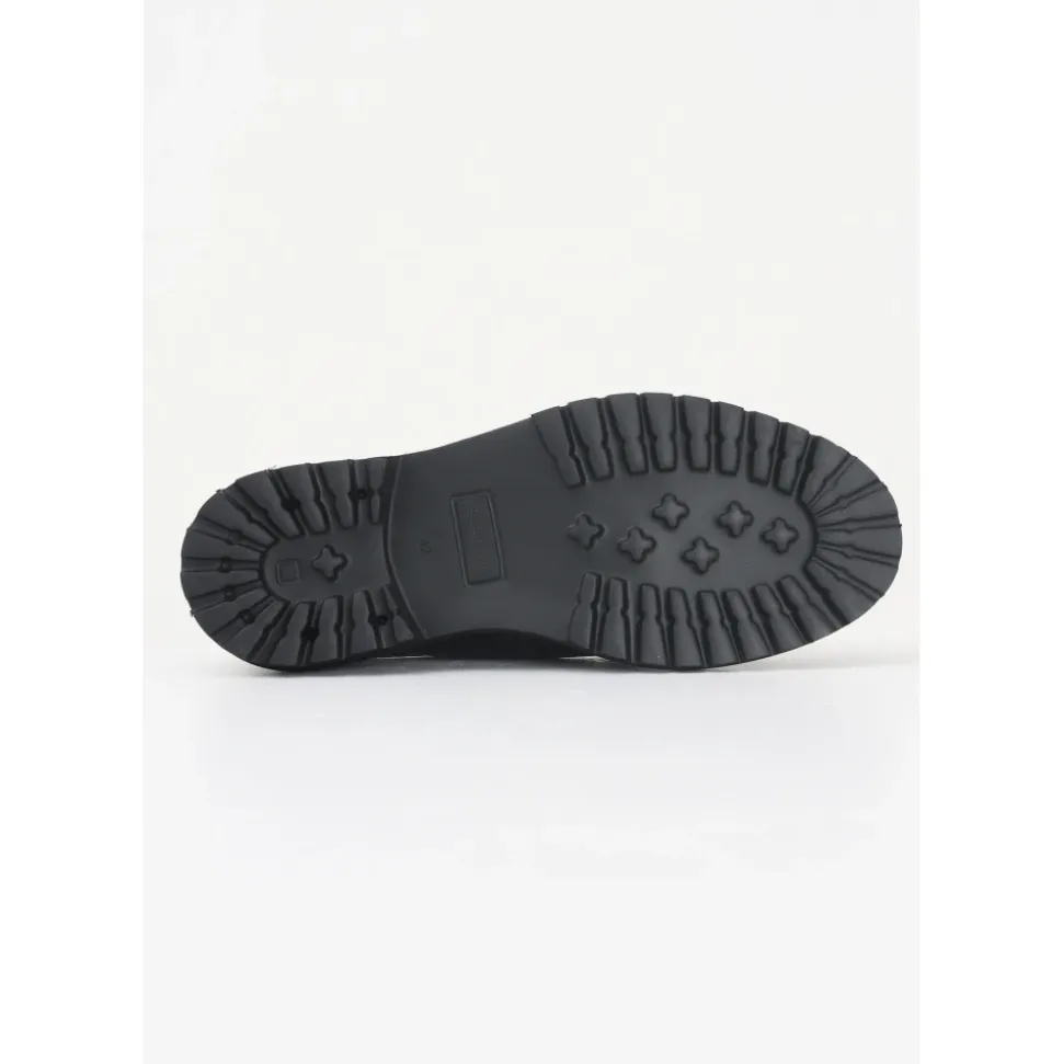Schwarze flache Schuhe MOC-TOE vielseitiges Leder