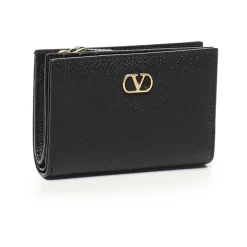 Schwarze Flap French Geldbörse