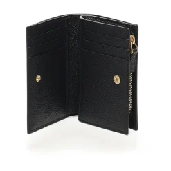 Schwarze Flap French Geldbörse