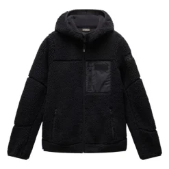 Schwarze Fleecejacke mit Kapuze Yupik