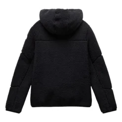 Schwarze Fleecejacke mit Kapuze Yupik