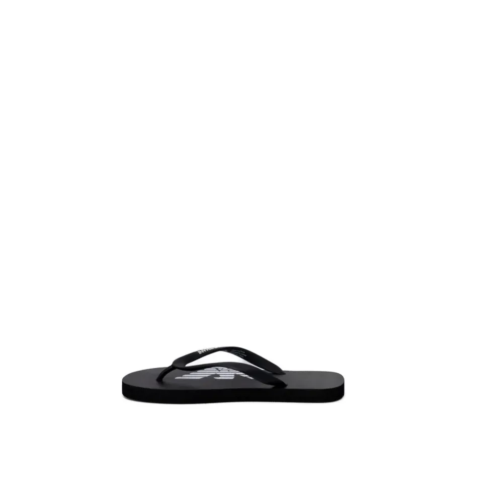 Schwarze Flip Flops mit EA-Logo