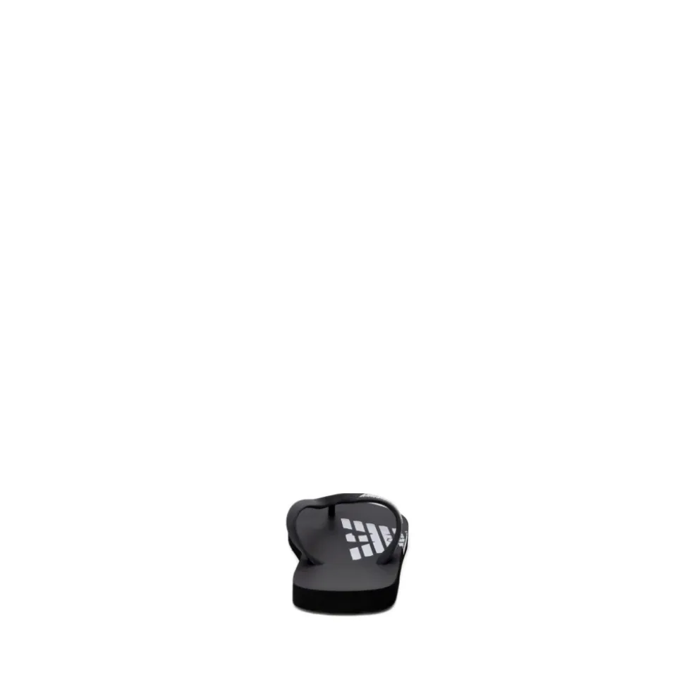 Schwarze Flip Flops mit EA-Logo