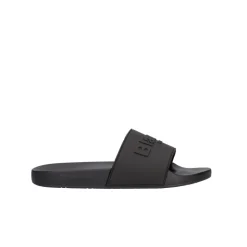 Schwarze Flip Flops und Slider