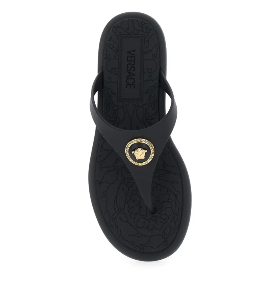 Schwarze Gummislider Sandalen