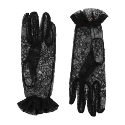 Schwarze Handschuhe mit Polyamid und Viskose