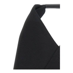 Schwarze Handtasche mit Einzelstich-Logo