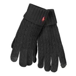 Schwarze Herren Bestickte Logo-Handschuhe