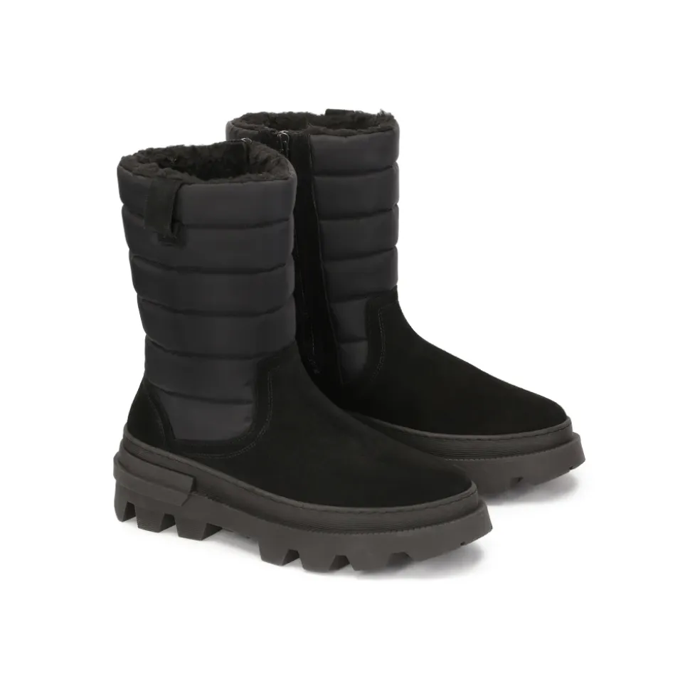 Schwarze Herrenschneestiefel aus kombinierten Materialien