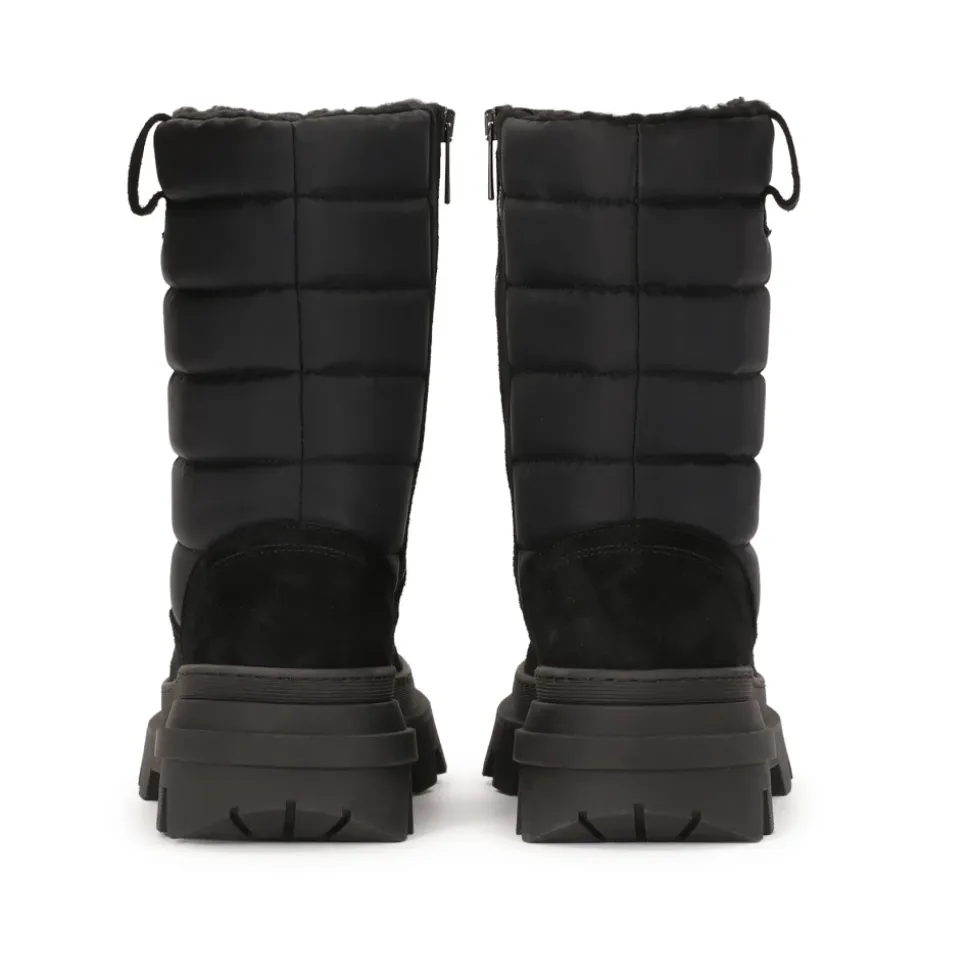 Schwarze Herrenschneestiefel aus kombinierten Materialien