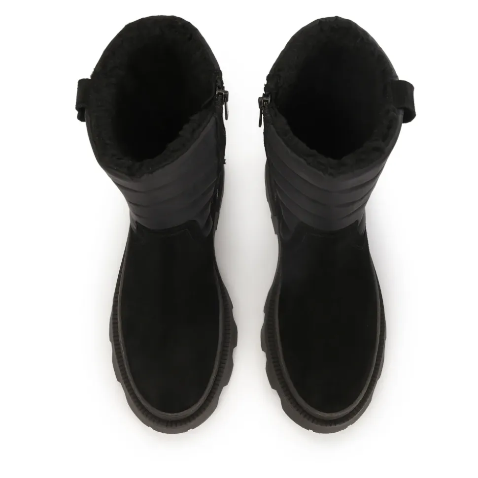 Schwarze Herrenschneestiefel aus kombinierten Materialien