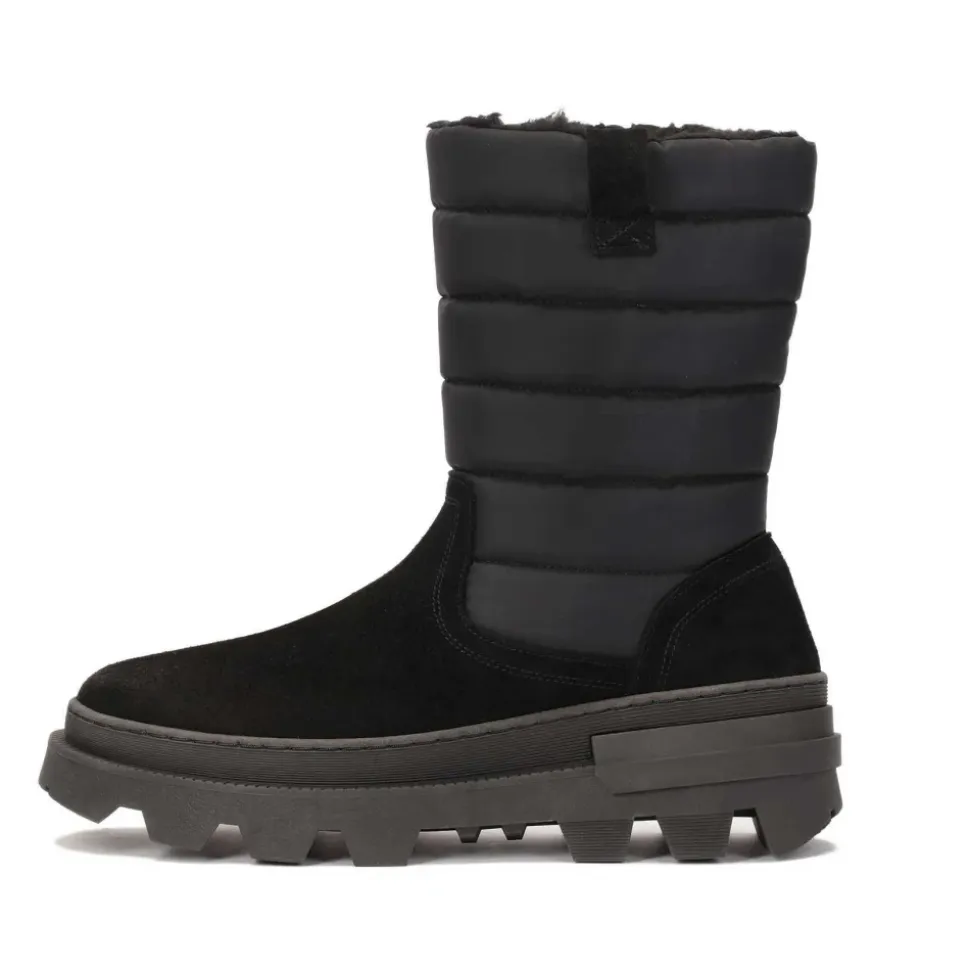 Schwarze Herrenschneestiefel aus kombinierten Materialien