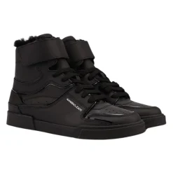 Schwarze High-Top-Sneakers aus Leder