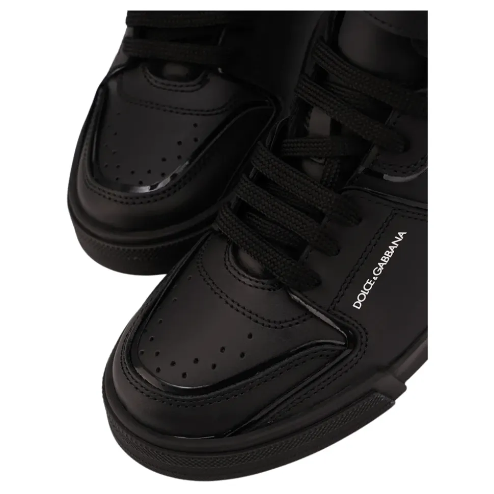 Schwarze High-Top-Sneakers aus Leder