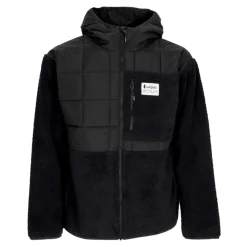 Schwarze Hybrid-Kapuzenjacke mit Sherpa-Isolierung