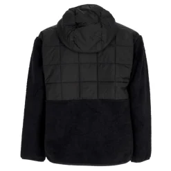 Schwarze Hybrid-Kapuzenjacke mit Sherpa-Isolierung