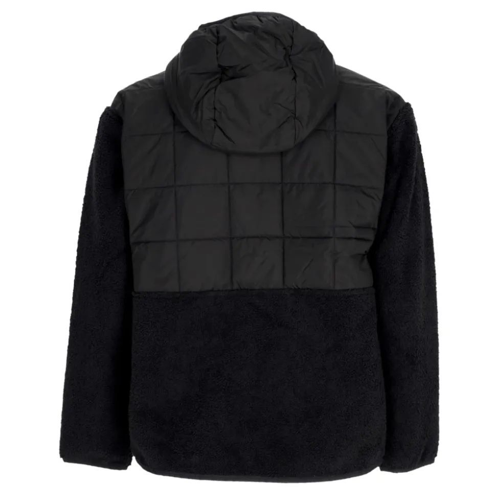 Schwarze Hybrid-Kapuzenjacke mit Sherpa-Isolierung