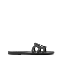 Schwarze Interlocking G Logo Sandalen