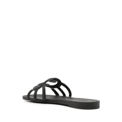 Schwarze Interlocking G Logo Sandalen