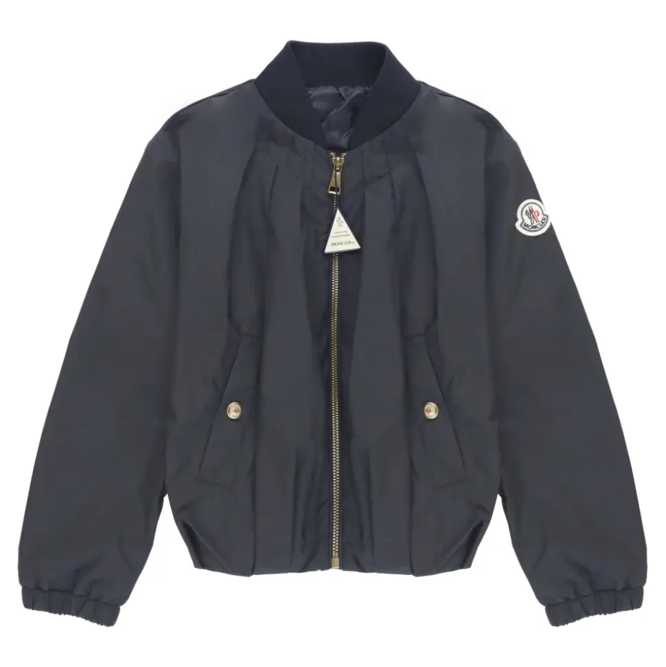 Schwarze Jacke mit gesticktem Aufnäher