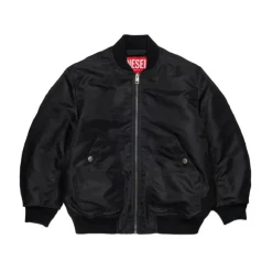 Schwarze Jacke mit Reißverschluss und Logo
