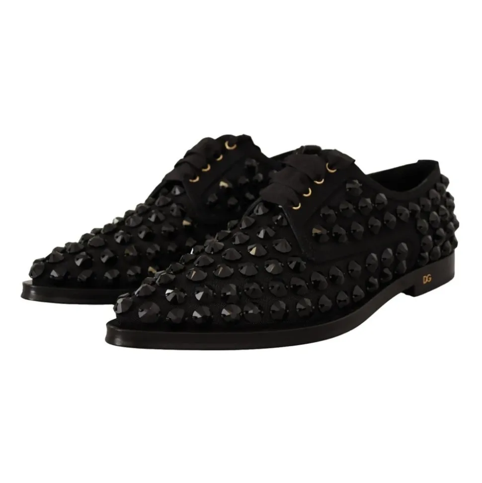 Schwarze Juwelen Schnürschuhe