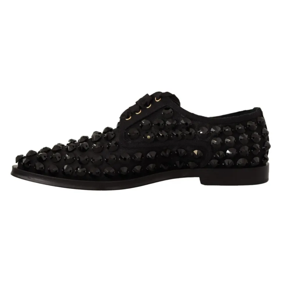 Schwarze Juwelen Schnürschuhe