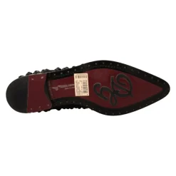 Schwarze Juwelen Schnürschuhe