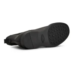 Schwarze Kalbsleder Stiefeletten Elastische Einsätze