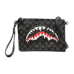 Schwarze Karierte Haizahn Tasche