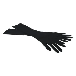 Schwarze Kaschmir-Strick Ellenbogenlange Handschuhe
