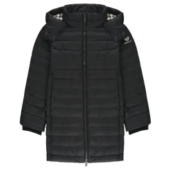 Schwarze Kinder Daunenjacke mit Kapuze