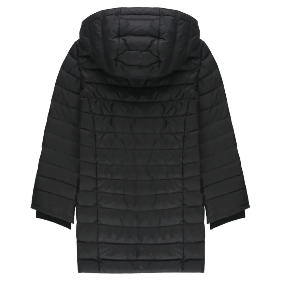 Schwarze Kinder Daunenjacke mit Kapuze