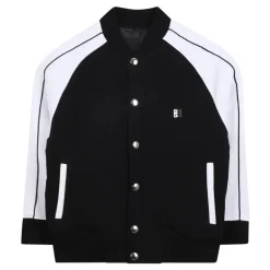 Schwarze Kinderjacke mit weißem Kontrast