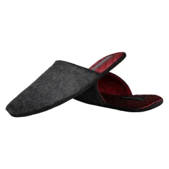 Schwarze Kunstfell Slip On Schuhe