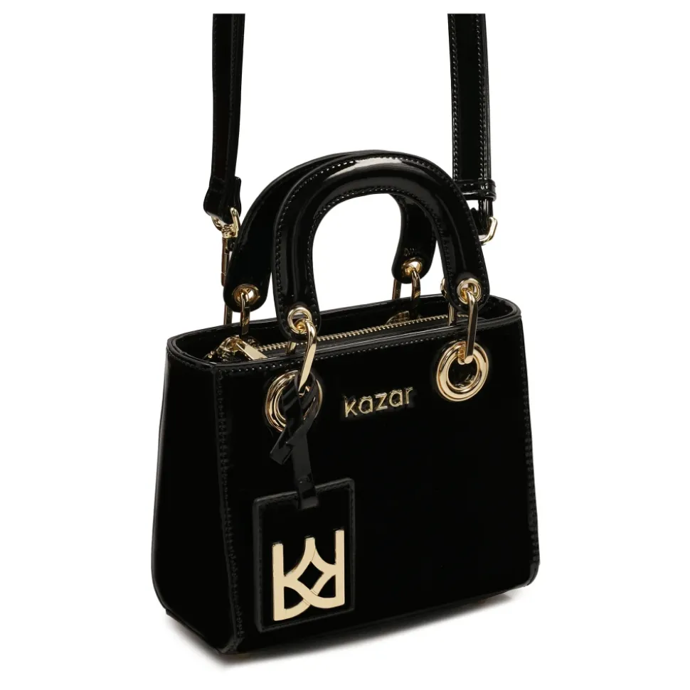 Schwarze Lack Mini Tasche