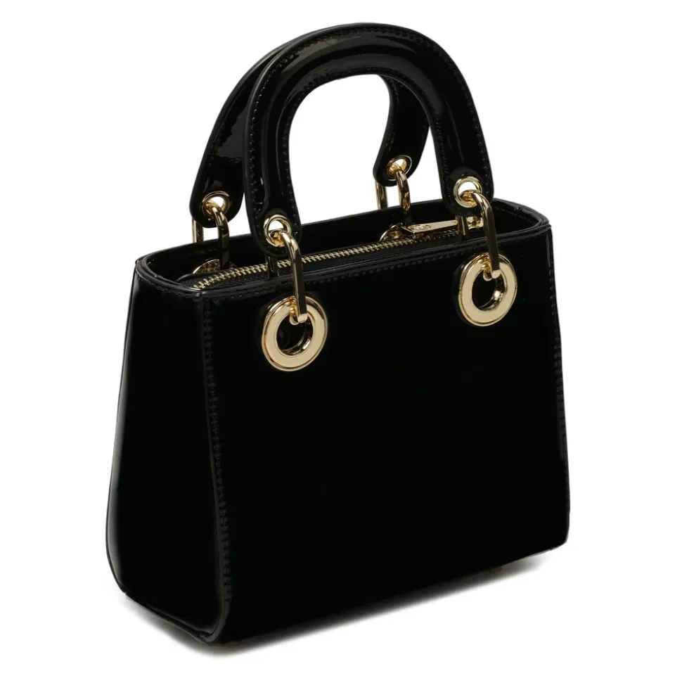 Schwarze Lack Mini Tasche