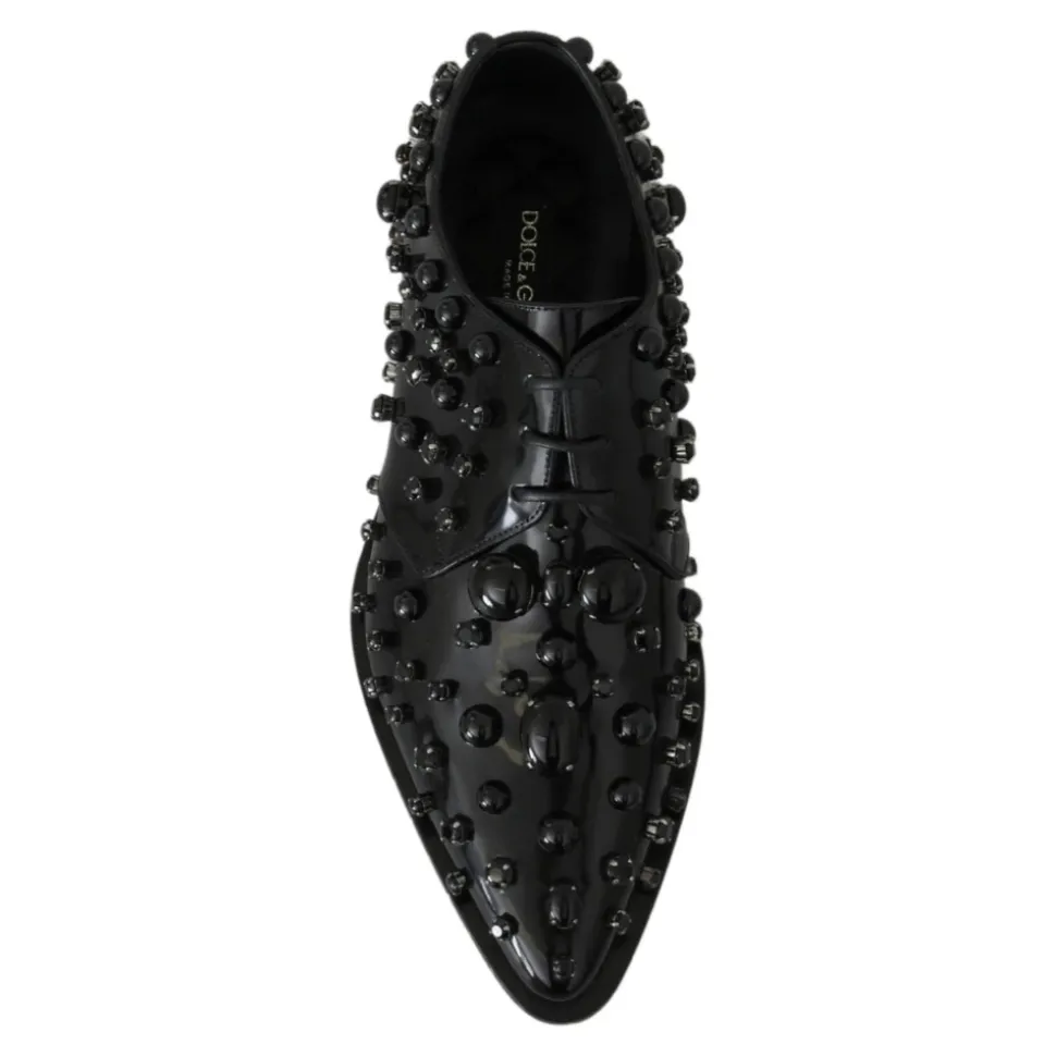 Schwarze Lackleder Schnürschuhe