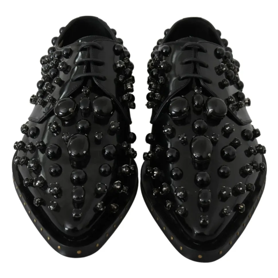 Schwarze Lackleder Schnürschuhe