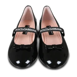 Schwarze Lackleder-Ballerinas