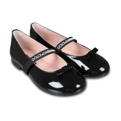 Schwarze Lackleder-Ballerinas
