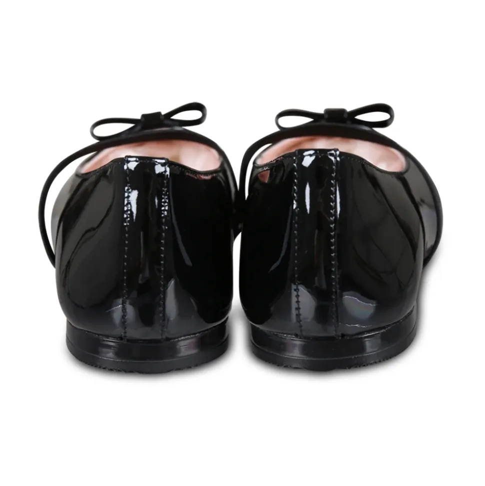 Schwarze Lackleder-Ballerinas