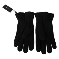 Schwarze Leder Bikerhandschuhe für Herren