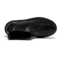 Schwarze Leder Chelsea Stiefel