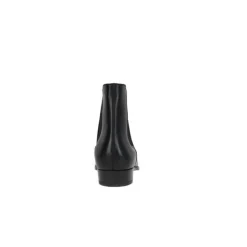 Schwarze Leder Chelsea Stiefel