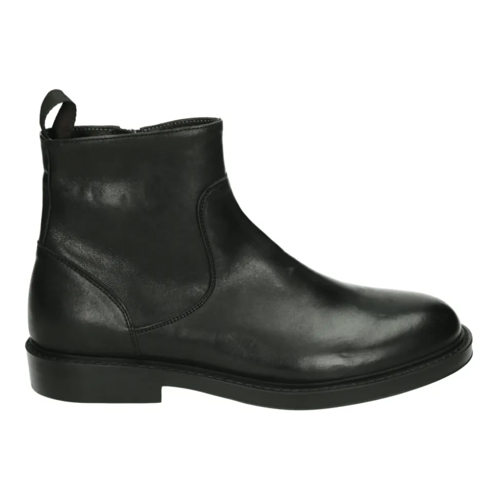 Schwarze Leder Herrenstiefel