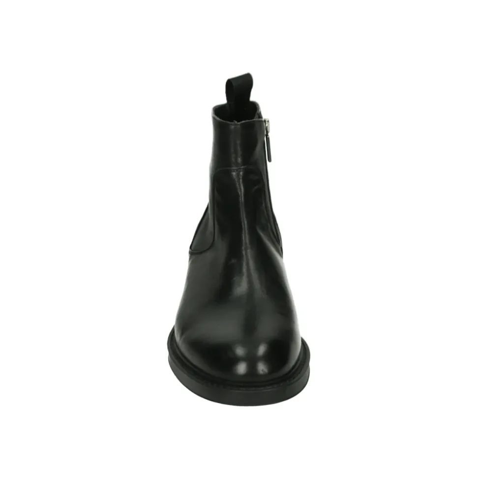 Schwarze Leder Herrenstiefel
